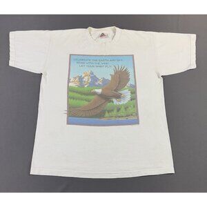 Rare Vintage 90s 1994 Humanitees Animal Tee Eagle Earth Sky Wind Spirit Fly Art